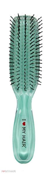 Щетка для волос РУСАЛОЧКА МИНИ 9 рядов прозрачно-зеленая M 1801 GREEN фото