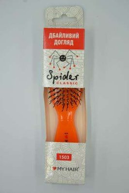 Щітка для волосся SPIDER SOFT 9 рядів матова помаранчева S 1503 SOFT ORANGE  фото