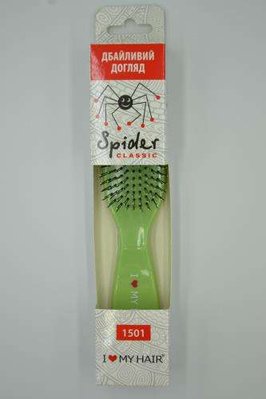 Щетка для волос SPIDER SOFT 9 рядов матовая зеленая M 1501 SOFT GREEN фото