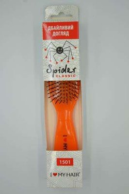 Щетка для волос SPIDER SOFT 9 рядов матовая оранжевая M 1501 SOFT ORANGE  фото